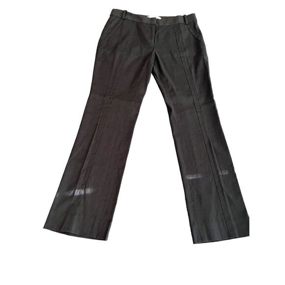 Diane Von Furstenberg Linen Blend Trouser Pants Black Size 6 - Picture 1 of 10